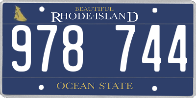RI license plate 978744