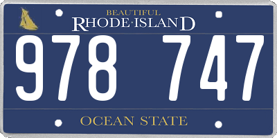 RI license plate 978747