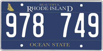 RI license plate 978749