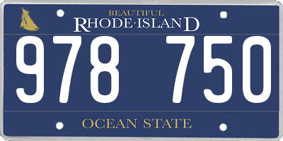 RI license plate 978750