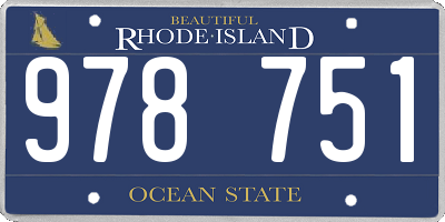 RI license plate 978751