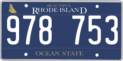 RI license plate 978753