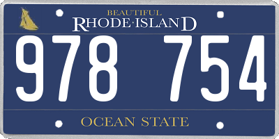 RI license plate 978754