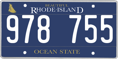 RI license plate 978755