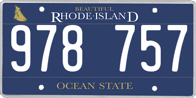 RI license plate 978757