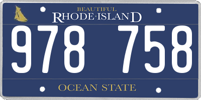 RI license plate 978758