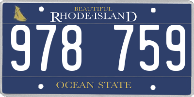 RI license plate 978759
