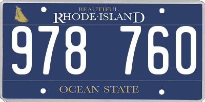 RI license plate 978760