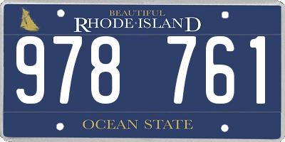 RI license plate 978761