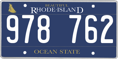 RI license plate 978762