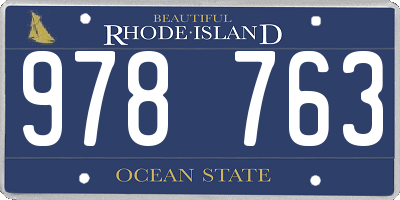 RI license plate 978763