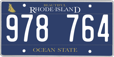 RI license plate 978764