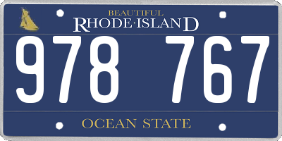 RI license plate 978767