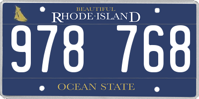 RI license plate 978768