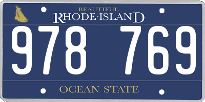 RI license plate 978769