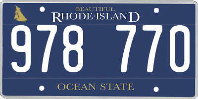 RI license plate 978770
