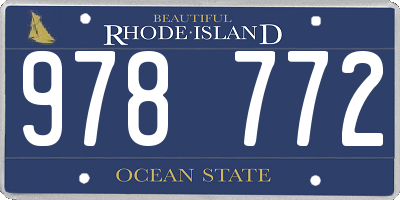 RI license plate 978772