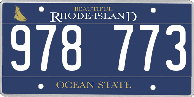 RI license plate 978773