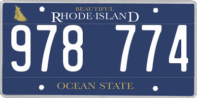 RI license plate 978774