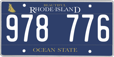 RI license plate 978776