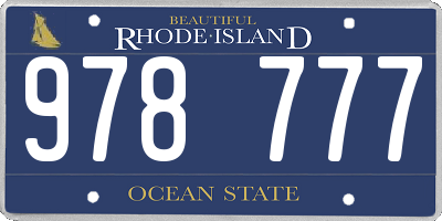 RI license plate 978777