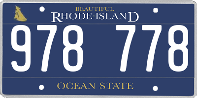 RI license plate 978778