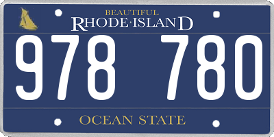 RI license plate 978780