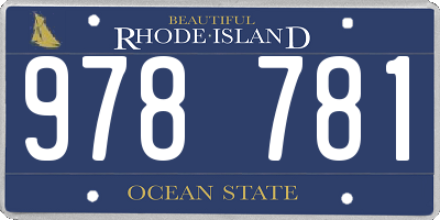 RI license plate 978781