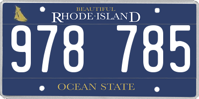 RI license plate 978785