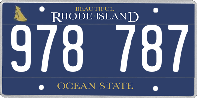 RI license plate 978787