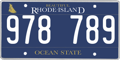 RI license plate 978789