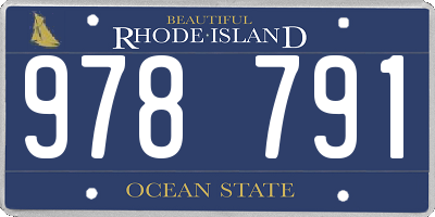RI license plate 978791