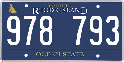 RI license plate 978793