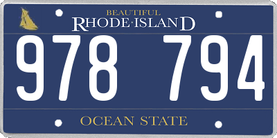 RI license plate 978794