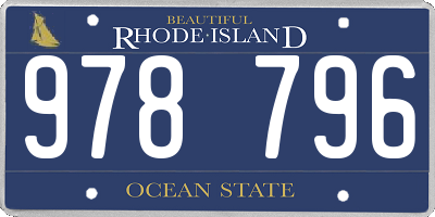 RI license plate 978796