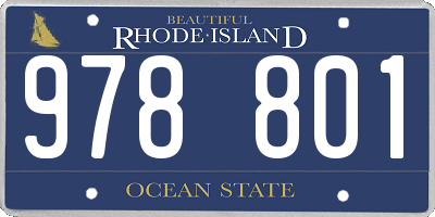RI license plate 978801