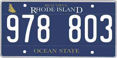 RI license plate 978803