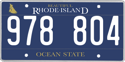 RI license plate 978804