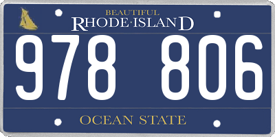 RI license plate 978806