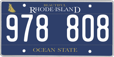 RI license plate 978808