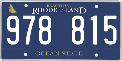 RI license plate 978815