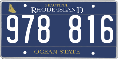 RI license plate 978816