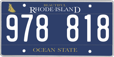 RI license plate 978818