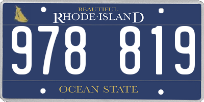 RI license plate 978819