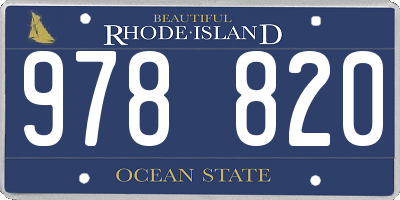 RI license plate 978820
