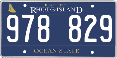 RI license plate 978829