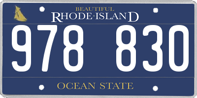 RI license plate 978830