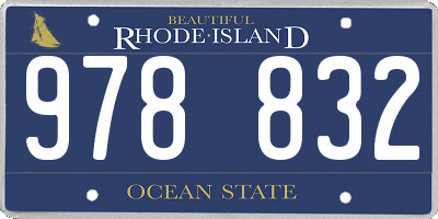 RI license plate 978832