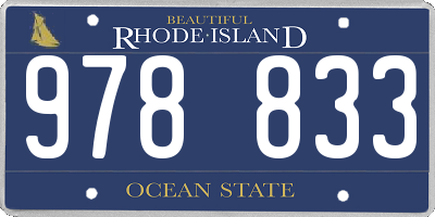 RI license plate 978833