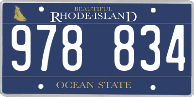 RI license plate 978834